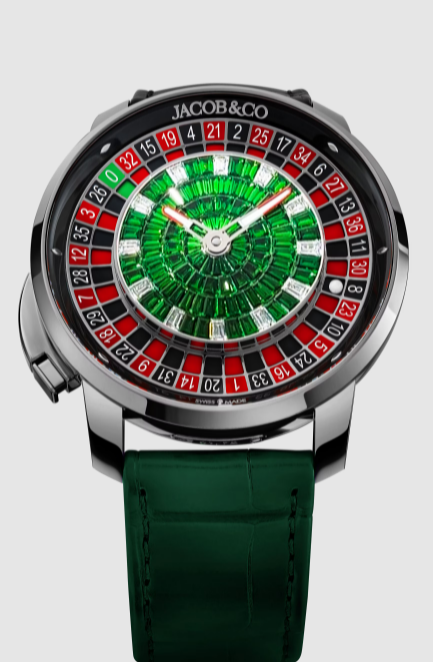 Review Jacob & Co casino tourbillon TSAVORITE BAGUETTE CA100.30.AB.BC.A Replica watch